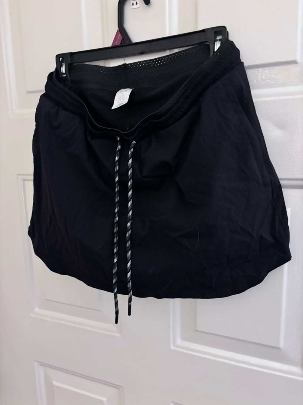 Casual Drawstring Skort in Black. Nylon/spandex Blend. - Picture 5 of 13